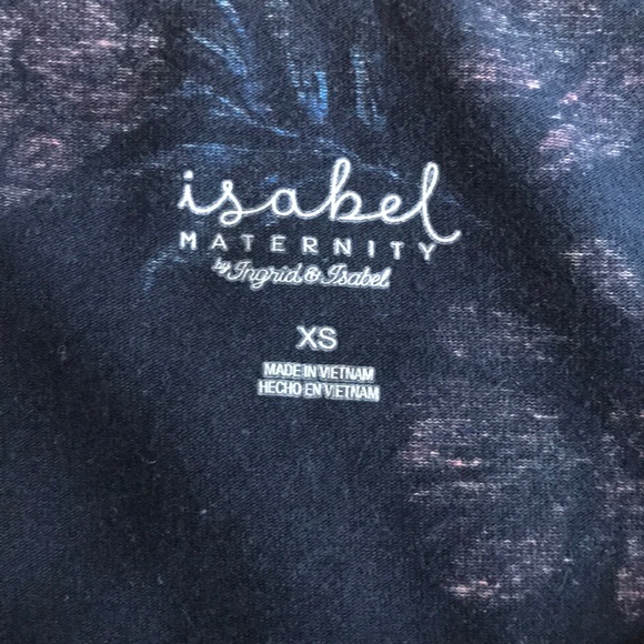 Isabel Navy with Pink Flowers Maternity Midi Dress - Picture 2 of 3